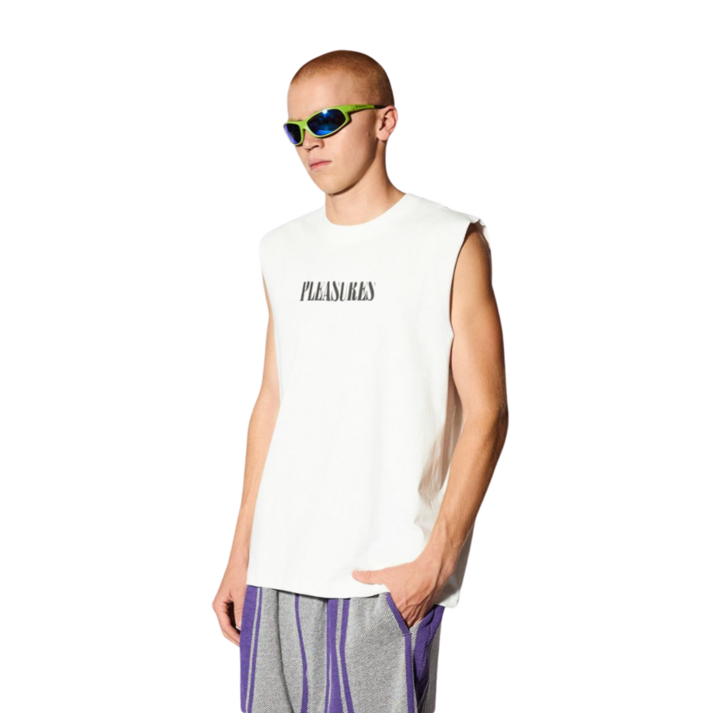 MEN - ONYX SLEEVELESS SHIRT - PLEASURES - White