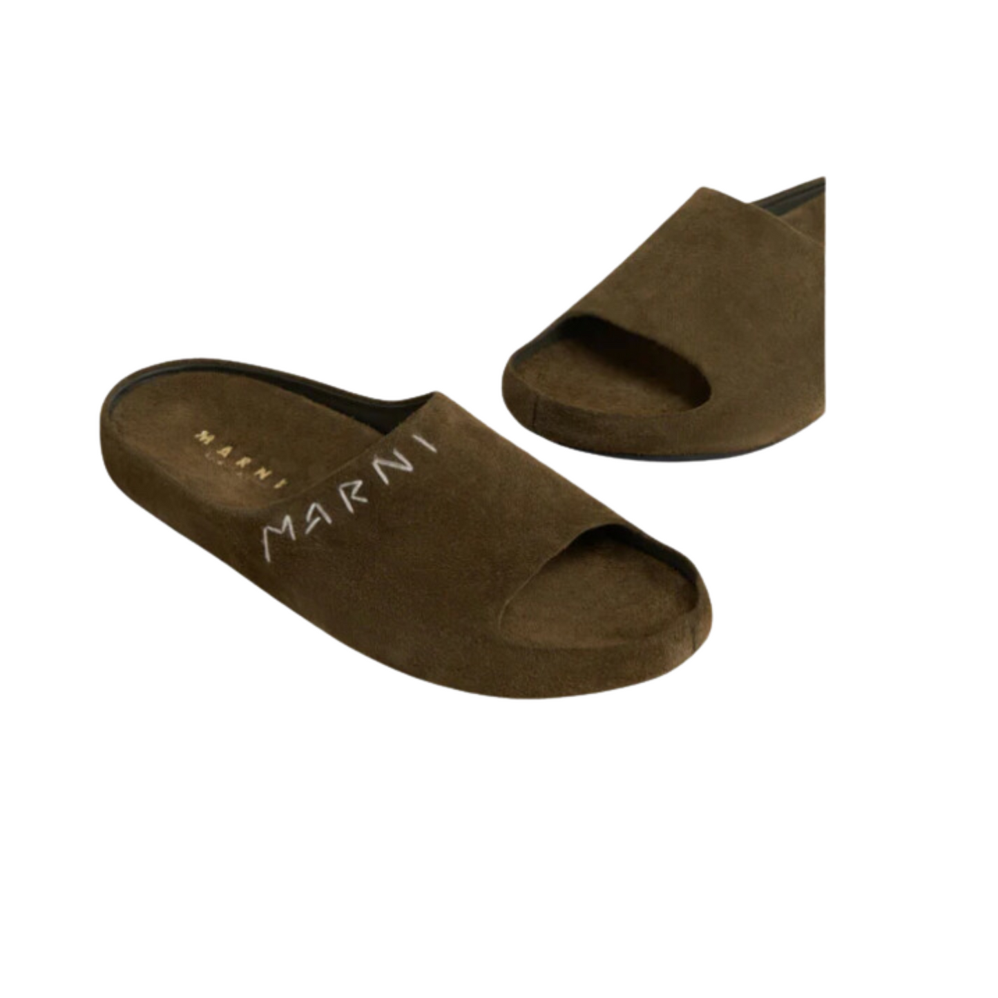 MEN - Sandales Fusslide en daim vert - Marni