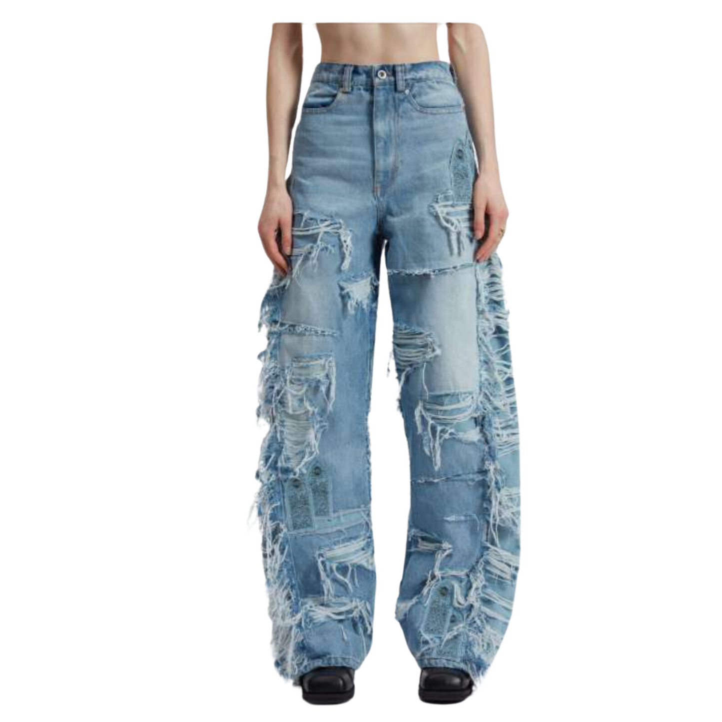 WOMEN - Full Distress Arch Denim - WDW