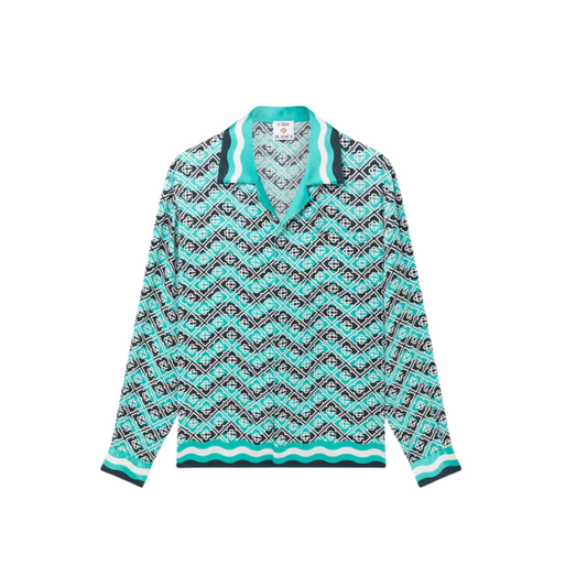 MEN - Longsleeve shirt silk blue/blue Beach Capsule - Casa Blanca