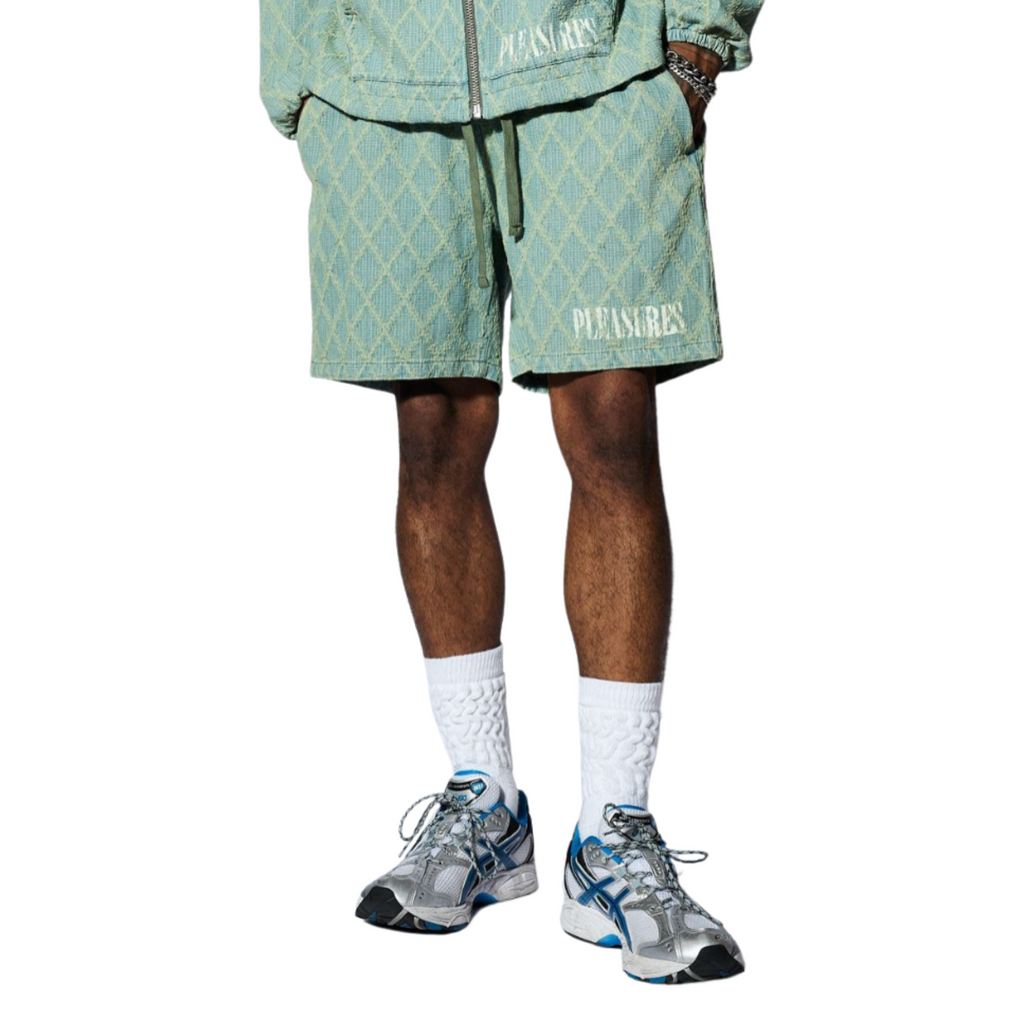 MEN - DIAMOND JACQUARD SHORTS - PLEASURES - Green