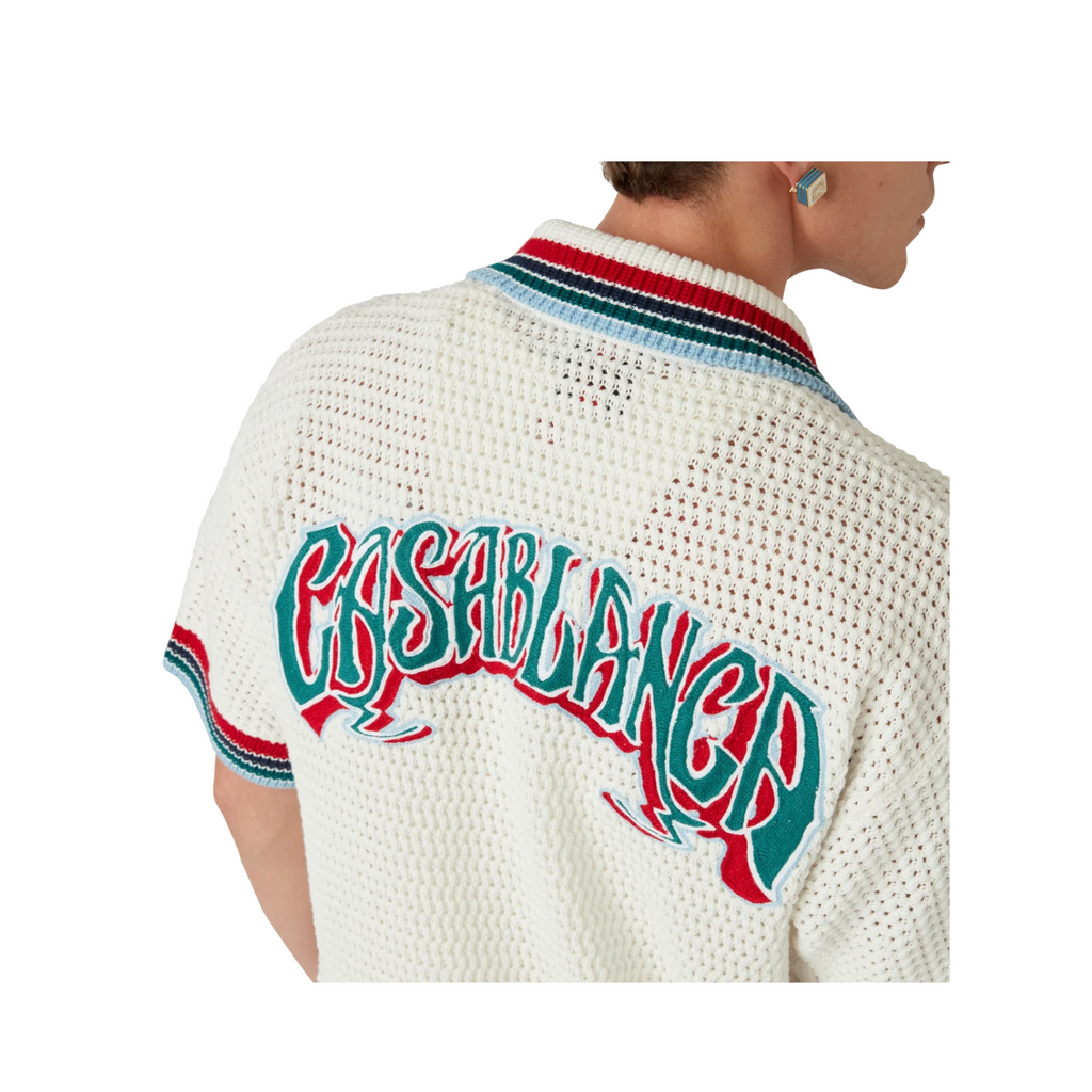 MEN - SHIRT SPORTY FAUX CROCHET White/Multi - Casa Blanca