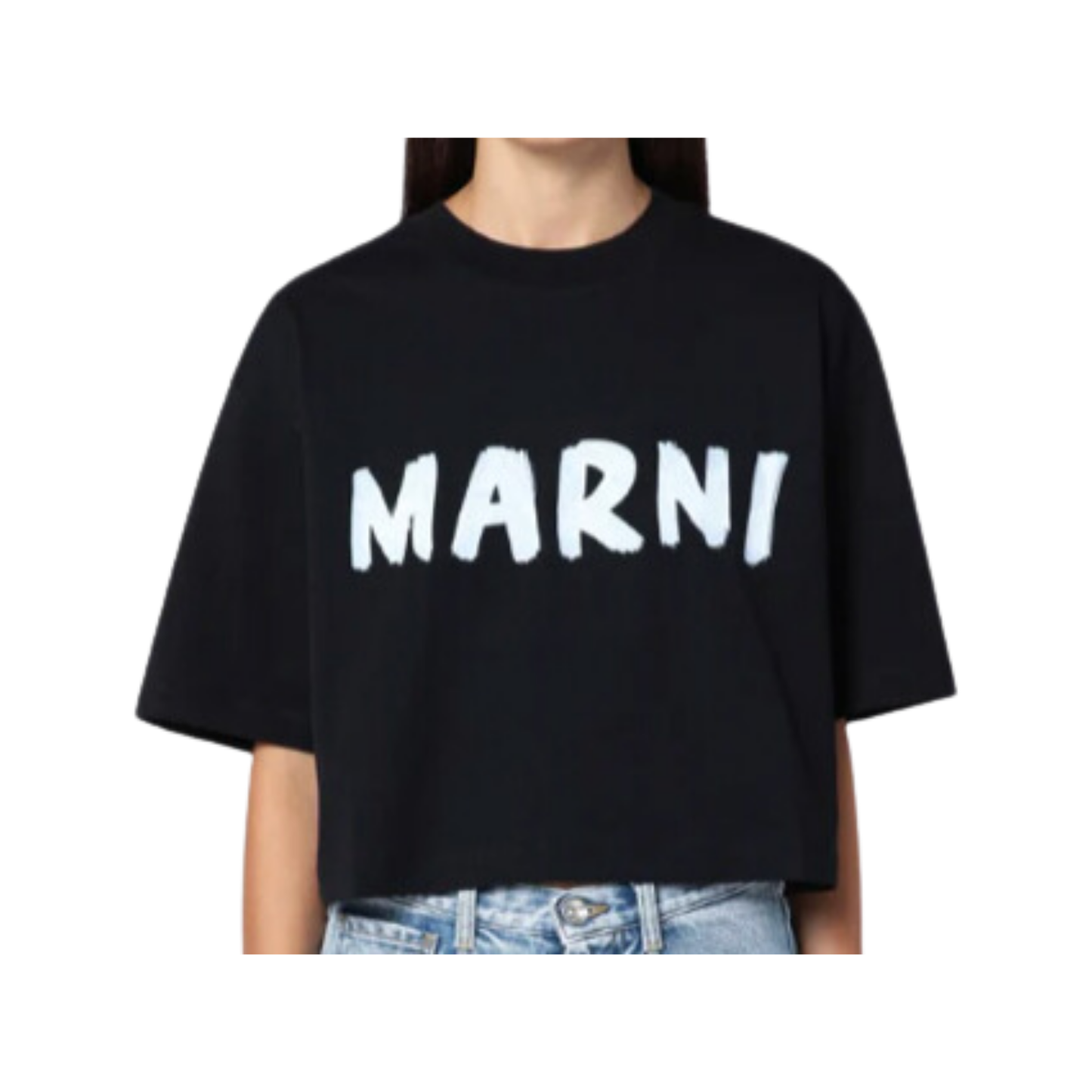 WOMEN - T-Shirt Marni Black/Blue logo