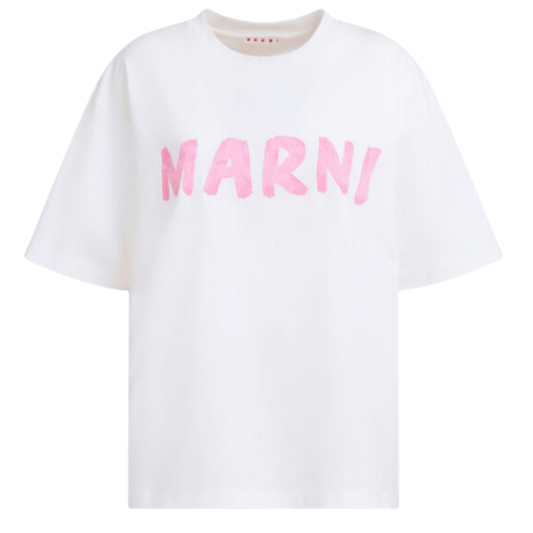 WOMEN - T-Shirt Marni White/Pink logo