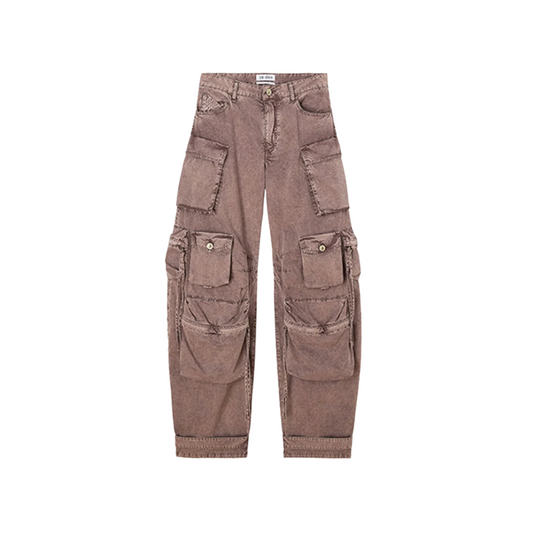 WOMEN -"FERN'' WASHED MAUVE LONG PANTS - THE ATTICO