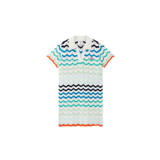 KIDS - WAVY CROCHET DRESS white/multi - Casa Blanca