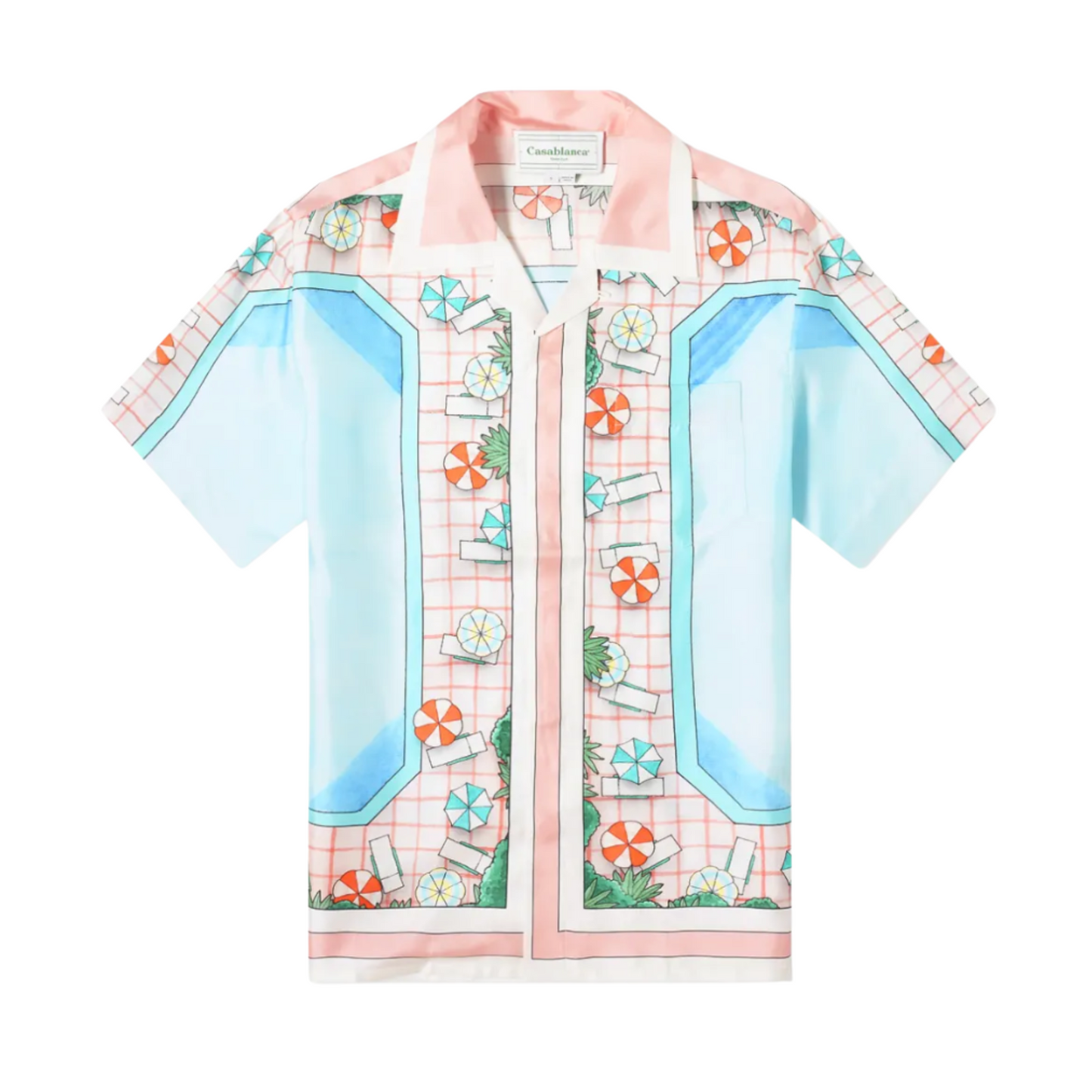 MEN - SILK SHIRT SHORT SLEEVE COPACABANA PINK - Casa Blanca