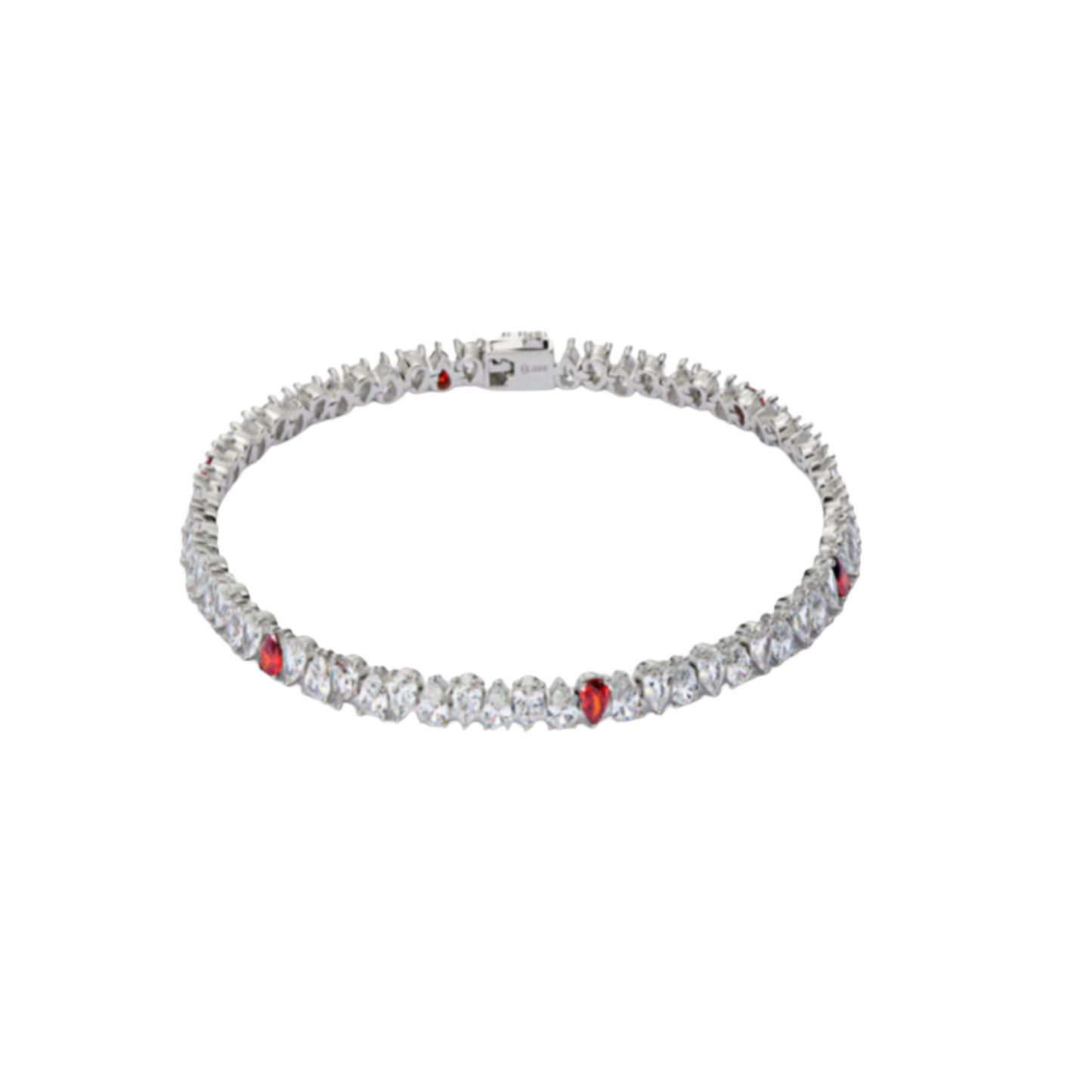 TENNIS BRACELET WHITE/RED DROP - Hatton Labs