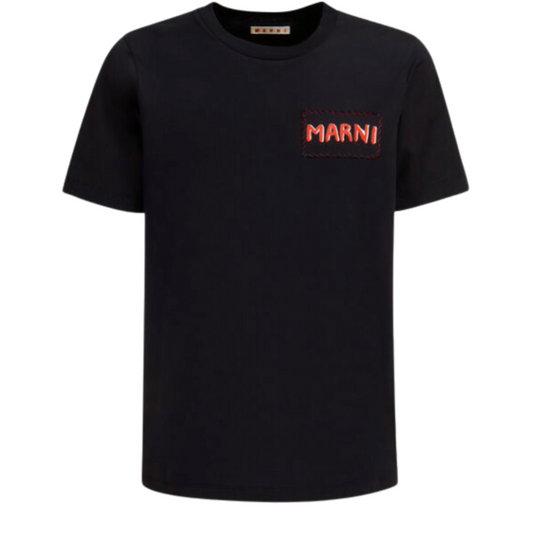 MEN -T-shirt noir patch Marni Red