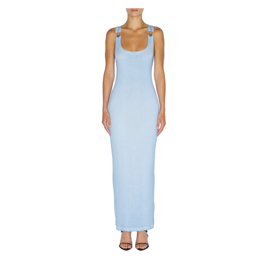 WOMEN - LONG DRESS WITH OVERALL CLIP BABY BLUE - JPG