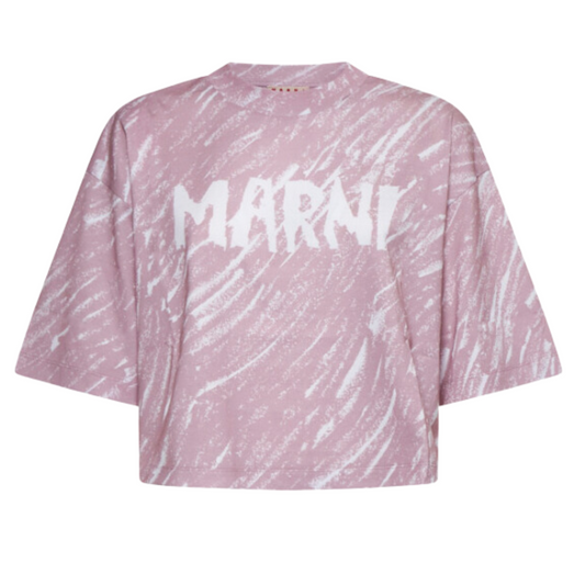 WOMEN - Crop top Pink/White Crayon - Marni