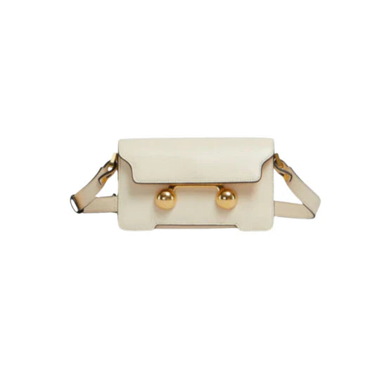 Mini Bag Trunkaroo Marni Cream Leather Silver