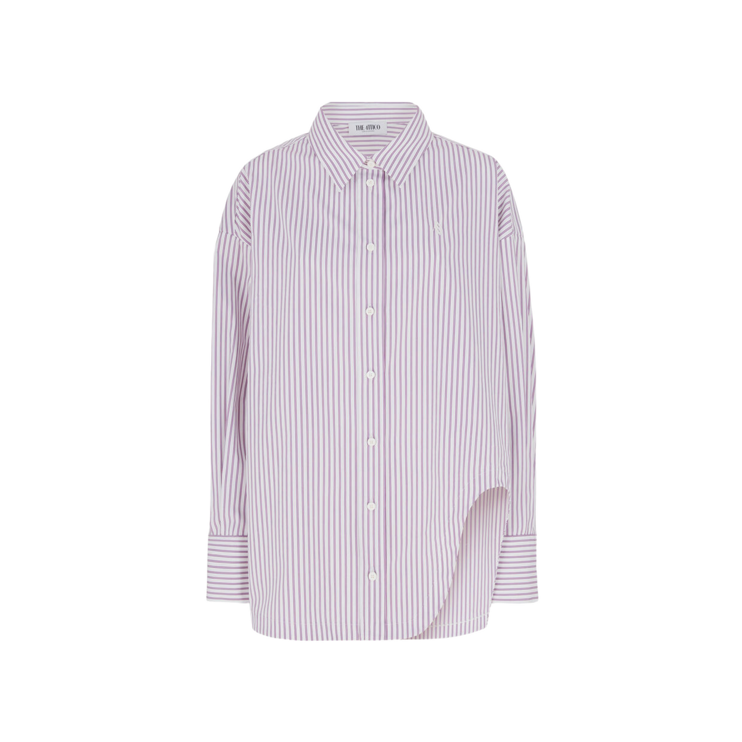 WOMEN - "Diana" White Shirt Stripped Cotton purple/white - The Attico