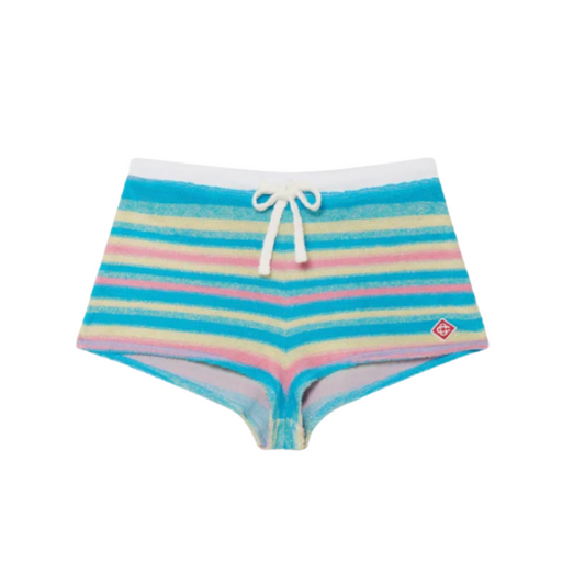 WOMEN - MINI SHORT STRIPE TOWELLING Blue/Multi - Casa Blanca