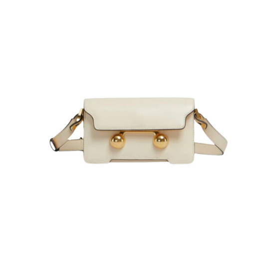 Bag -Mini-sac Trunkaroo en cuir crème Gold