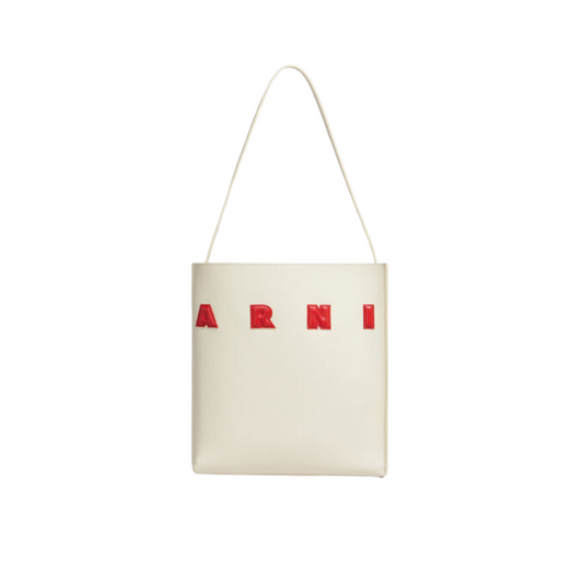 Bag - Sac Hobo Museo Cuir White/Red - Marni