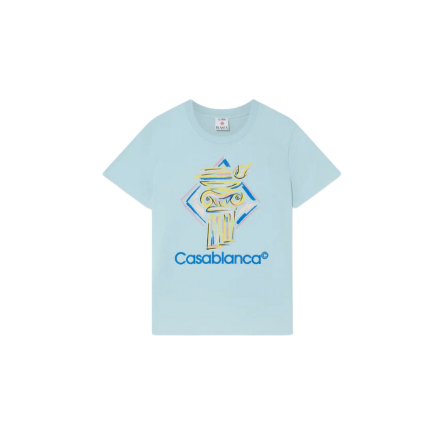 WOMEN - Diamand Column T-shirt Blue - Casa Blanca