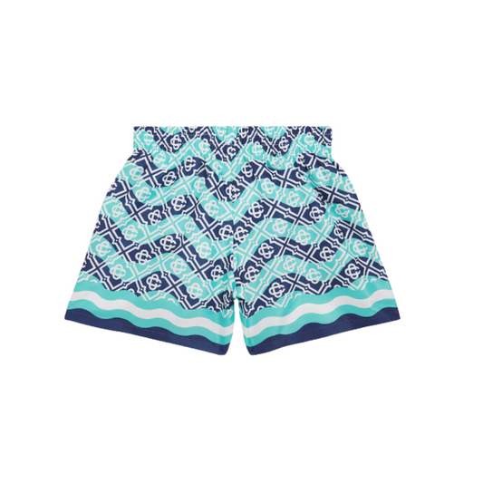 MEN - Swim Short Printed Monogram Blue/blue - Casa Blanca