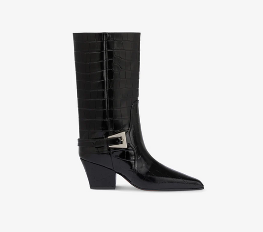 BOOT - Jane Buckle Midcalf Black - Paris Texas