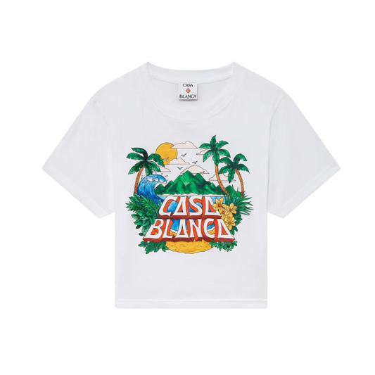 WOMEN - BABY TEE BEACH WAVES - Casa Blanca